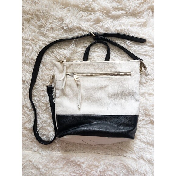 Steve Madden Black and White Convertible Backpack Crossbody Shoulder Purse - Picture 1 of 12